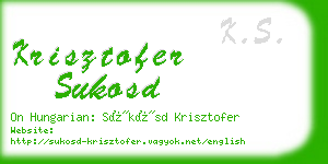 krisztofer sukosd business card